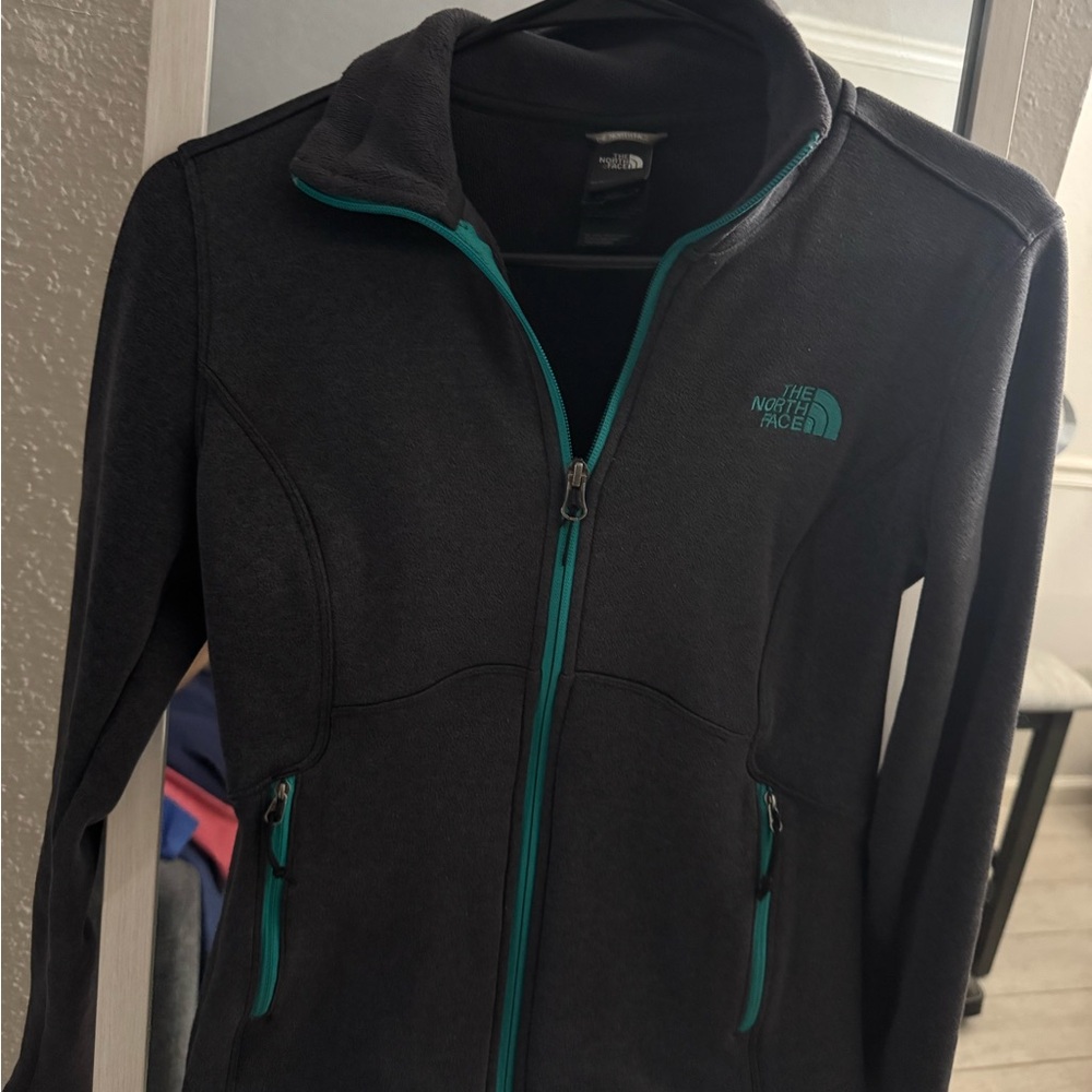The North Face Women's Black and Teal Ski Jacket